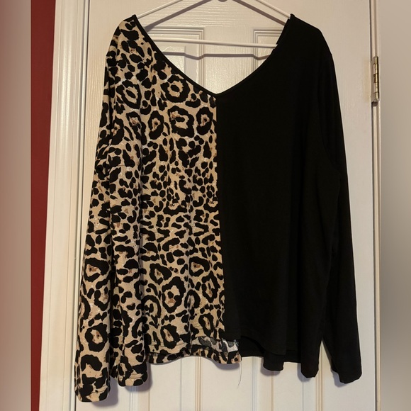 NWOT SHEIN v neck knit top size 4x ๐ leopard print ๐ - Picture 2 of 2
